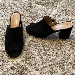 Black Suede Mules